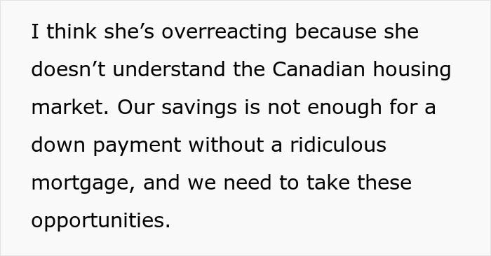 Text about a girlfriend overreacting in a relationship discussing finances and housing market challenges.