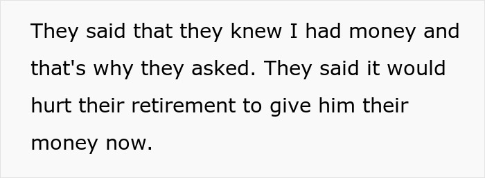 Text excerpt about a guy refusing to help his spoiled brother despite parents' anger and feeling praised for taking it like a man.