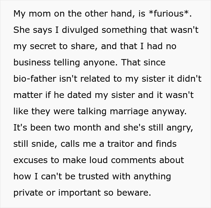 Half-Sis Shares She’s Dating Older Guy, Woman Mortified After Learning He’s Her Bio Dad Half-Sis Shares She’s Dating Older Guy, Woman Mortified After Learning He’s Her Bio Dad