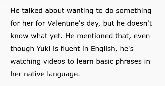 Text about wanting to do something for Valentine&rsquo;s day and learning basic phrases in native language for wheelchair user love.
