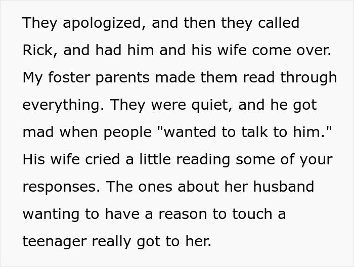 Text excerpt from a story about an entitled guy accusing a foster teen of theft after a watch goes missing.