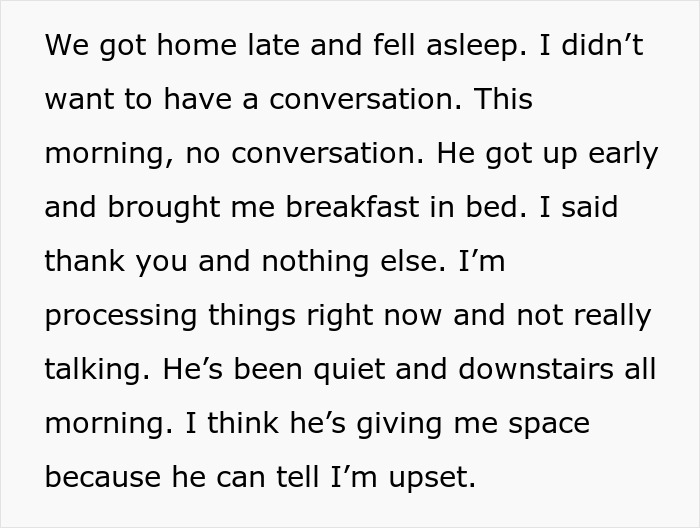 Text excerpt describing a silent morning after a fake proposal at the love museum, showing emotional distance and space.