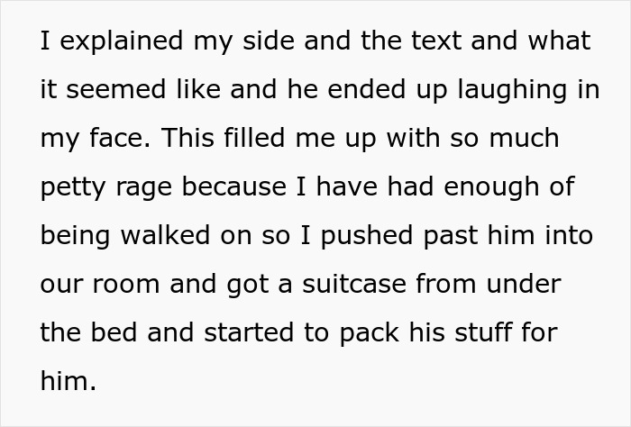 Text excerpt describing a man spinning a tale about a pregnant female bestie, shocking his wife who can't believe the story.