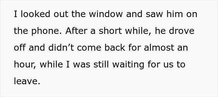 Text excerpt describing a wife waiting while her husband lied during a video call with his ex.