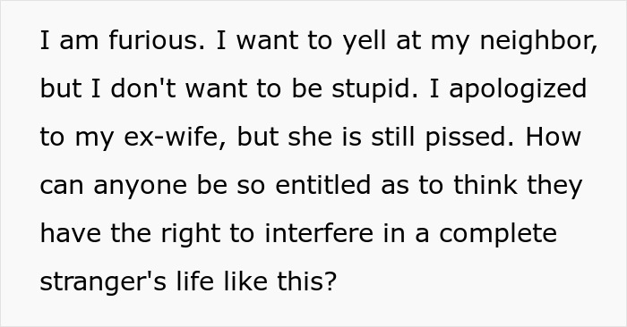 Man stressed and paranoid about going back home while unhinged neighbor won’t leave him alone in a tense situation.