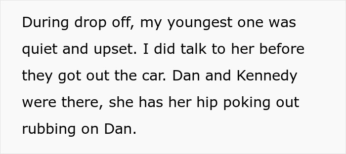 Text describing an arrogant mistress trying to play mom for boyfriend&rsquo;s kids, defended by him against ex while being cruel.