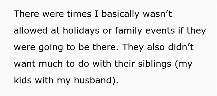 Text excerpt about feeling excluded from family events related to stepdaughters cheating, lies, and broken relationship issues.