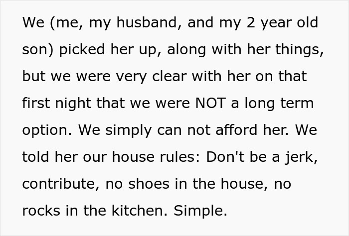 Alt text: pregnant sister staying temporarily at a homeless shelter with family support and clear house rules