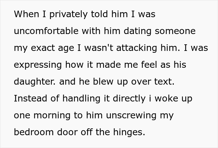 Woman Tells Dad She’s Not OK With Him Dating A 22YO, He Recruits Her To Harass The Daughter Woman Tells Dad She’s Not OK With Him Dating A 22YO, He Recruits Her To Harass The Daughter