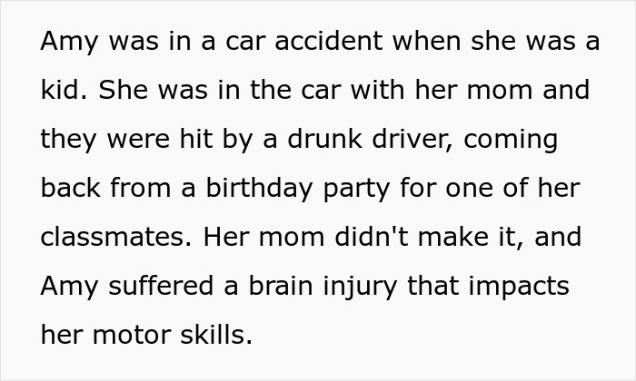 Text describing a man fired over a crude drawing who befriends the woman and learns about her tragic story.