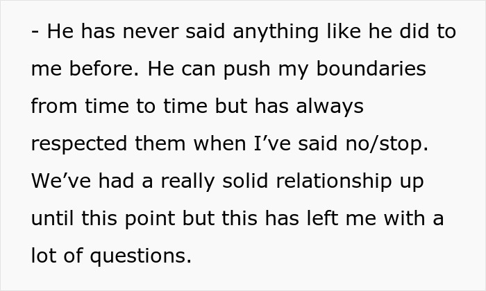 Text excerpt about a woman addressing her drunk boyfriend’s behavior and setting boundaries in their relationship.