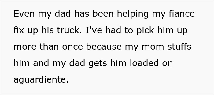 Text about a sister refusing to plan wedding, causing tension and resulting in demoted guest status at event.