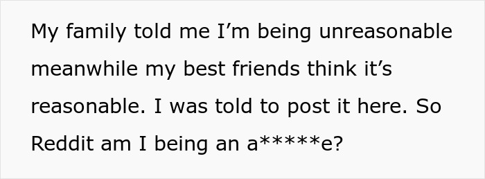 Text post showing family drama over last name and relationship with biological dad posted on Reddit seeking judgment.