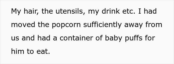 Text excerpt from a family dinner scene showing frustration caused by a rude mother disrupting the meal.