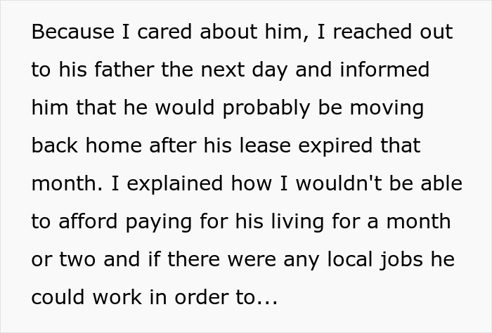 Text excerpt about reaching out to his father and discussing moving back home after lease expires, involving RuneScape effort destruction. - 10