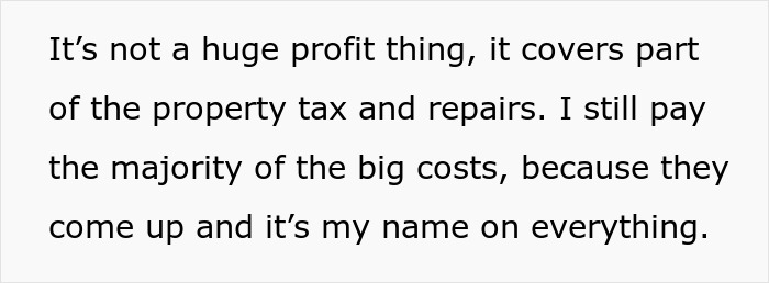 Text excerpt about property tax and repair costs discussing man with debt and inherited house ownership dispute.