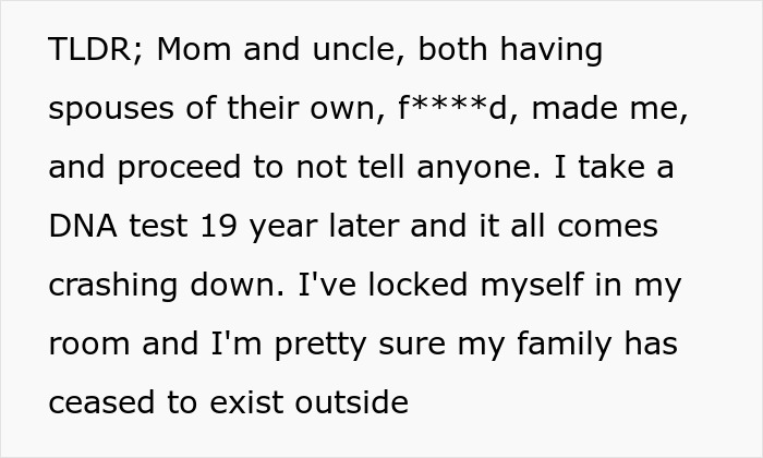 Alt text: Shocked man reading DNA test results that reveal his uncle is actually his biological dad, causing major family chaos.