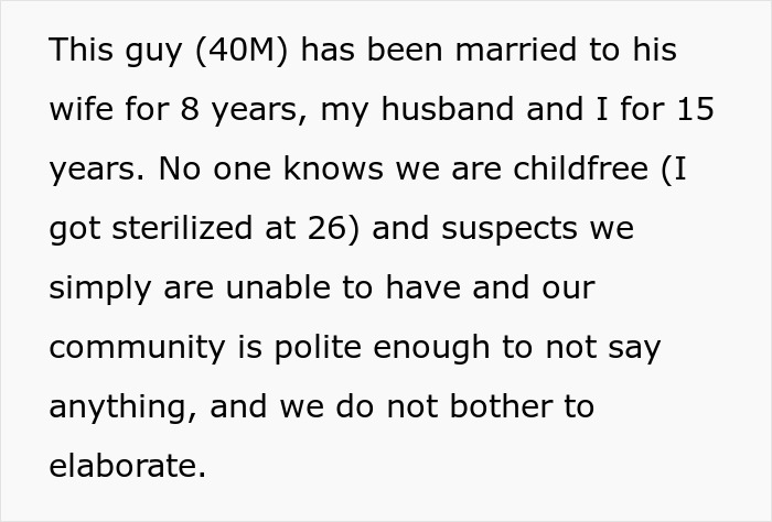 Text discussing a man comically forgetting how many kids he has while trying to warn another couple about having children.