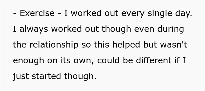 Text excerpt about exercise and personal experience with relationships related to man date single mom drama.