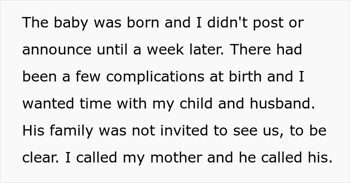 Text describing a child out of spite, explaining delayed birth announcement due to complications and family tensions. Text describing a child out of spite, explaining delayed birth announcement due to complications and family tensions.