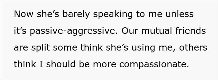Text excerpt about an entitled mom expecting her childfree bestie to babysit and feed her kids for free, causing tension.