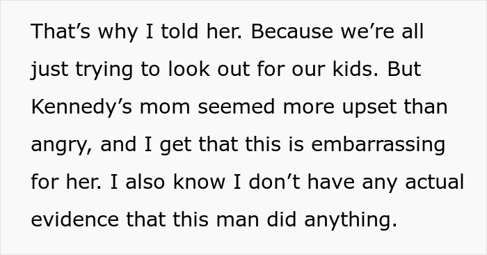 Text excerpt about a mom protecting kids after sensing creepy vibes from daughter's friend’s dad during sleepover.