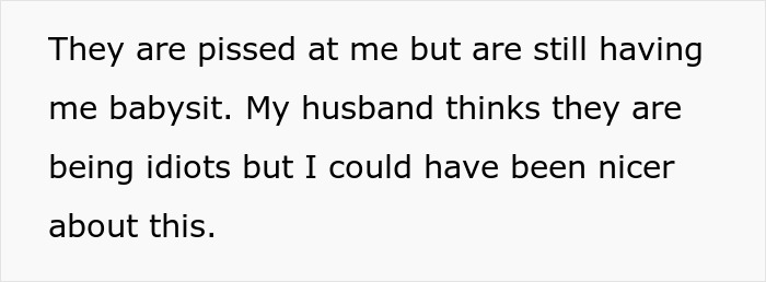 Text excerpt from a family dispute where grandma pulls free childcare perks after daughter-in-law rages at her for teaching grandkid to read.