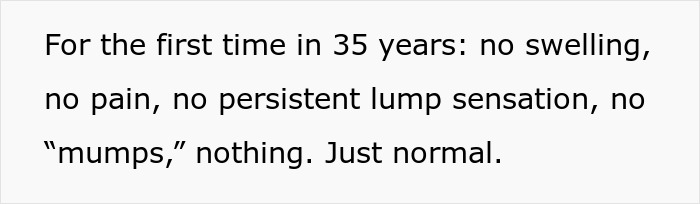Man experiencing relief after spending 35 years with throat pain finally solving his own medical mystery.
