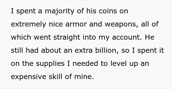 Screenshot of a message describing spending coins on armor and weapons to level up an expensive skill in RuneScape. - 41