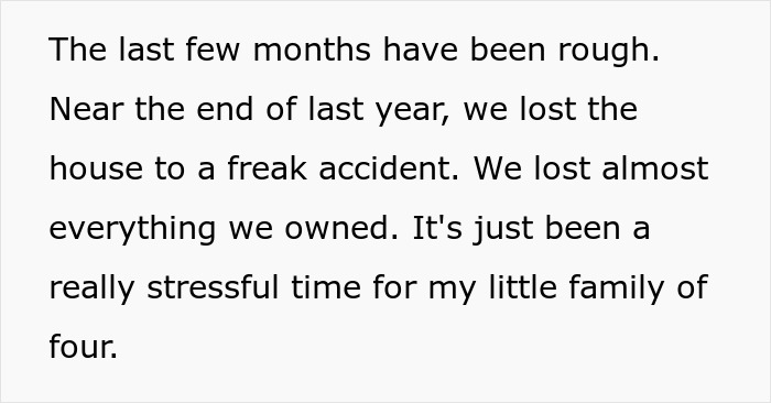 Text excerpt describing a stressful time after a house fire, highlighting tension with an evil MIL tormenting son&rsquo;s wife.