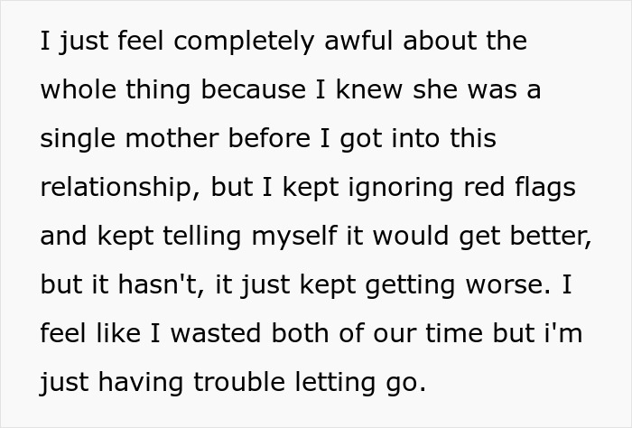 Alt text: Man reflecting on relationship struggles and emotional drama with a single mom, feeling regret and difficulty letting go.