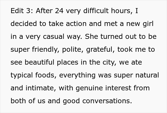 Text describing a 29-year-old who travels 7000km to meet a 23-year-old woman he met online and regrets it quickly. Text describing a 29-year-old who travels 7000km to meet a 23-year-old woman he met online and regrets it quickly.
