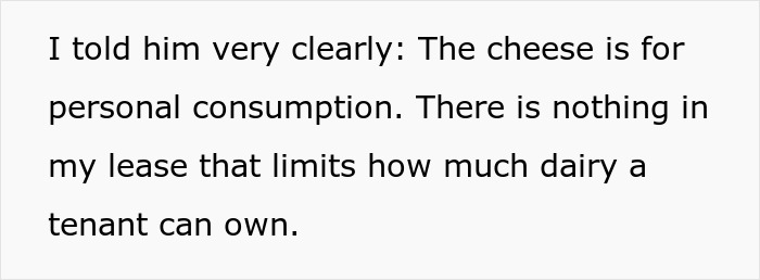 Text excerpt about cheese ownership and personal consumption in a cheese-wheel-girlfriend-relationship context.