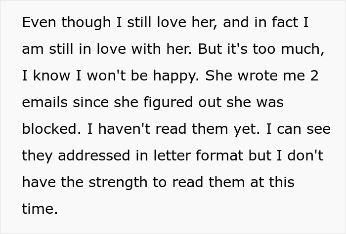 Text excerpt expressing emotional struggle and hesitation in a man-date-single-mom-drama relationship context.