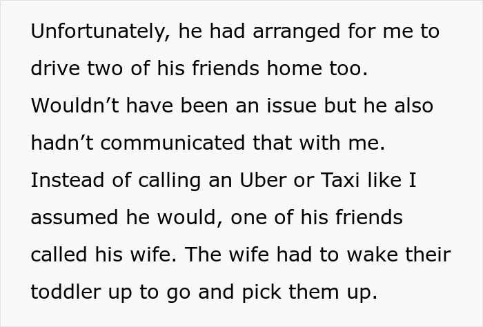 Text excerpt describing a woman frustrated with a drunk boyfriend's behavior and lack of communication.