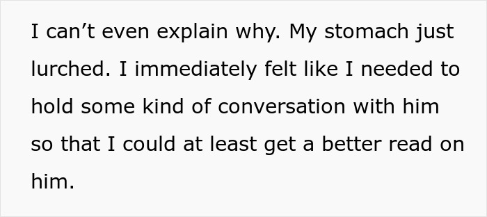 ALT text: Excerpt describing a mom’s uneasy feeling and decision after a daughter’s friend’s dad gives creepy vibes during sleepover.