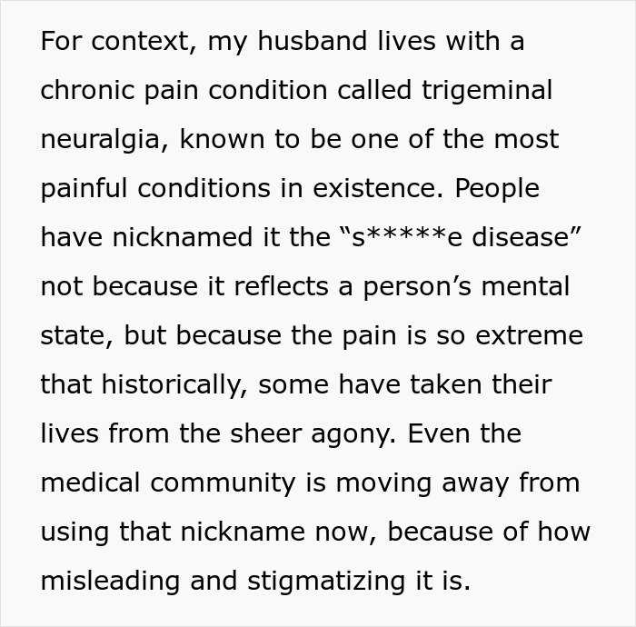 Text excerpt explaining trigeminal neuralgia as a chronic pain condition related to postpartum boundaries conflict.