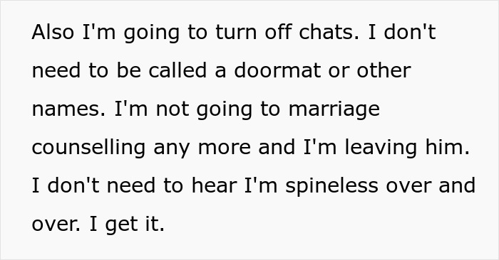 Text message expressing frustration as wife plans to leave jobless spouse who drained emergency fund for World Cup.