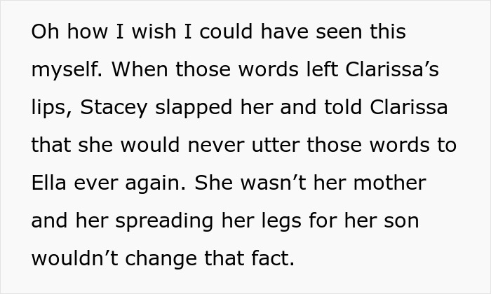 Text excerpt describing a teen confronting her stepmom to protect the late mom&rsquo;s memory on the wedding day.