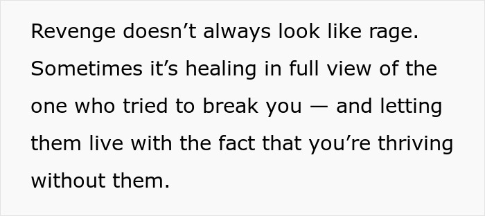 Text image with a quote about healing and revenge related to a woman marrying just weeks after meeting her husband and exposing his big secret.
