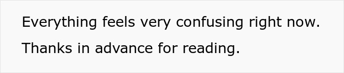 Text expressing feelings of confusion and gratitude for reading, related to lesbian couple confusion partner pregnant.