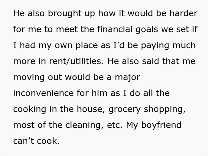 Text discussing a boyfriend giving his girlfriend up to a year to fix finances or he won&rsquo;t marry her.
