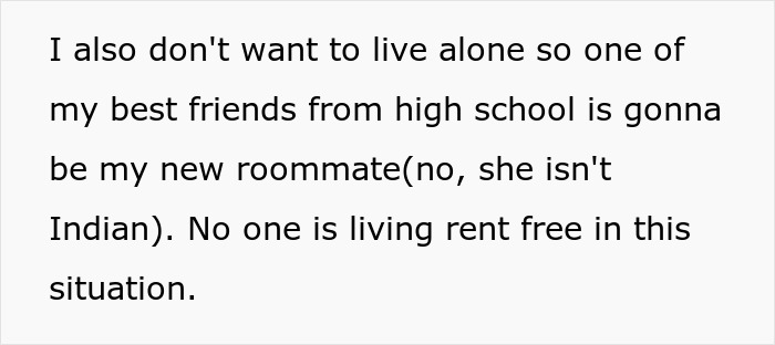 Text about a woman stunned as roommate&rsquo;s parents use spare key to enter and act like babysitters.