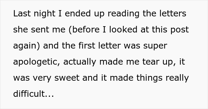 Text excerpt about emotions and difficulty related to man date single mom drama, highlighting apology and heartfelt feelings.