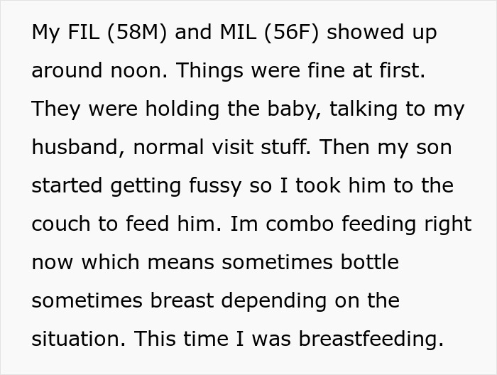 Nasty Man Comments On Postpartum DIL's Appearance While She Feeds Her Baby, Gets Kicked Out Fast