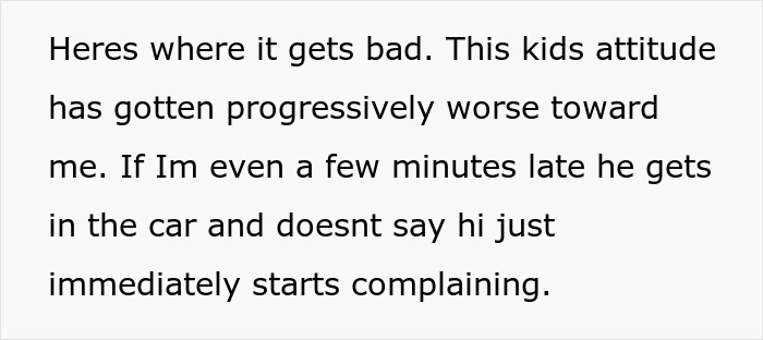 Text describing a kid’s worsening attitude after aunt rearranges whole schedule for nephew, seeking basic respect. Text describing a kid’s worsening attitude after aunt rearranges whole schedule for nephew, seeking basic respect.