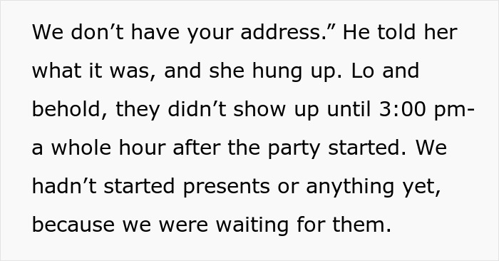 In-Laws Ignore 1YO’s B-Day Timeline And Arrive Late, Mom Refuses To Invite Them Anywhere Again In-Laws Ignore 1YO’s B-Day Timeline And Arrive Late, Mom Refuses To Invite Them Anywhere Again