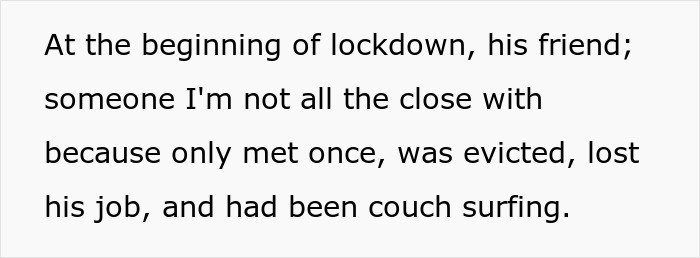 Text on screen about lockdown and a friend&rsquo;s eviction and job loss, with long hairs shower and suspicious husband theme.