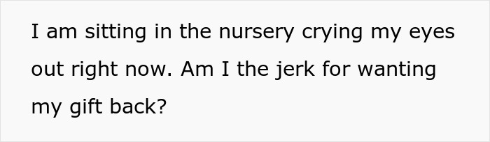 Mom shocked to find nursery empty, learns husband gifted stroller to sister without discussion, feeling upset and confused.