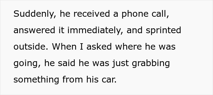 Text excerpt about a wife discovering husband lied during a video call, leading to divorce considerations.